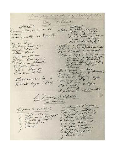 Curiosites Esthetiques Handwritten Notes By Charles Baudelaire - 