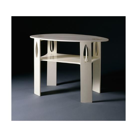 A White Oval Side Table Originally Designed For 14 Kingsborough