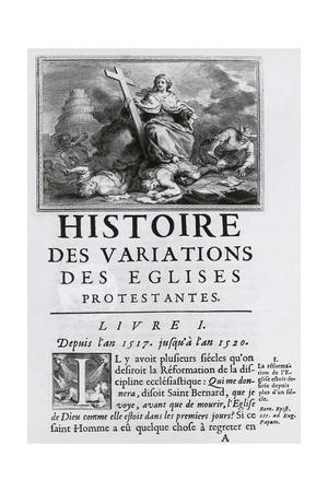 Title Page Of History Of Variations Of Protestant Churches Giclee Print Jacques Benign Bossuet Allposters Com