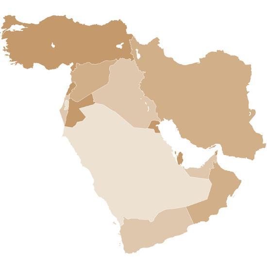 Middle East Vector Map Prints by Refe at AllPosters.com