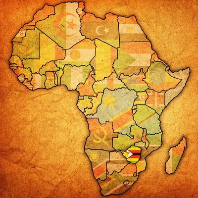 Zimbabwe On Actual Map Of Africa Prints Michal812 Allposters Com