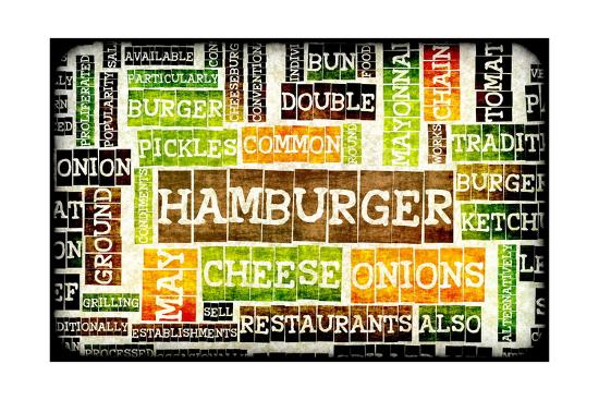 Hamburger Menu In A American Fast Food Restaurant Posters By