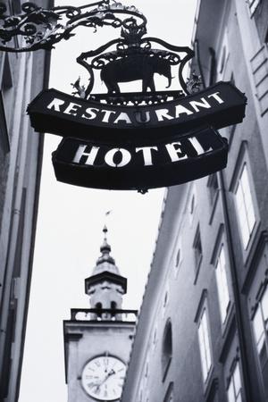 Austria, Salzburg, Hotel Sign Photographic Print by Walter Bibikow at