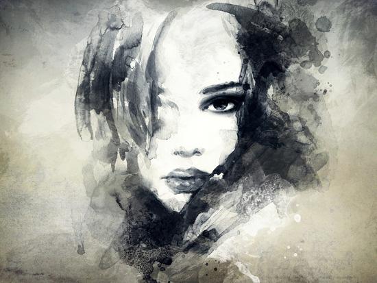abstract woman portrait poster