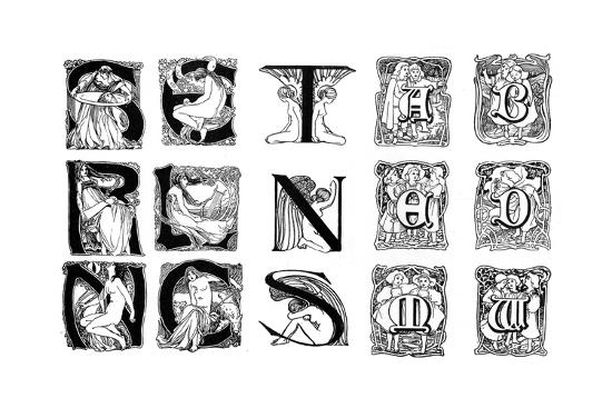 A Set Of Decorative Initial Letters 1898