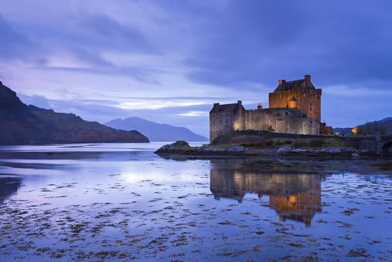  Twilight Over Eilean Donan Castle On Loch Duich Dornie Scotland Winter November 