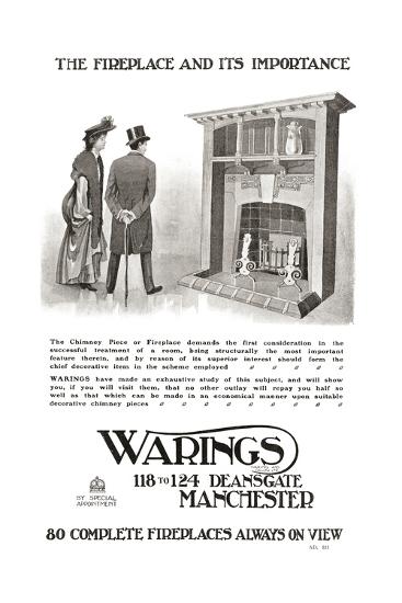 Advertisement For An Early 20th Century Fireplace From The