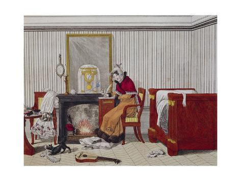 Young Middle Class Woman In Her Room 1820 From The Series Bon Genre France 19th Century
