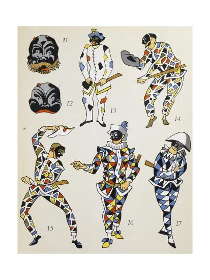 Different Masks And Costumes For Character Of Harlequin Commedia Dell Arte Character Giclee Print Allposters Com Different Masks And Costumes For Character Of Harlequin Commedia Dell Arte Character Giclee Print Allposters Com