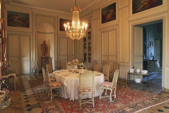Dining Room In Chateau Of La Motte Tilly 18th Century Nogent Sur Seine Champagne Ardenne France