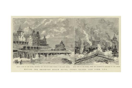 Moving The Brighton Beach Hotel Coney Island New York Usa Giclee Moving The Brighton Beach Hotel Coney Island New York