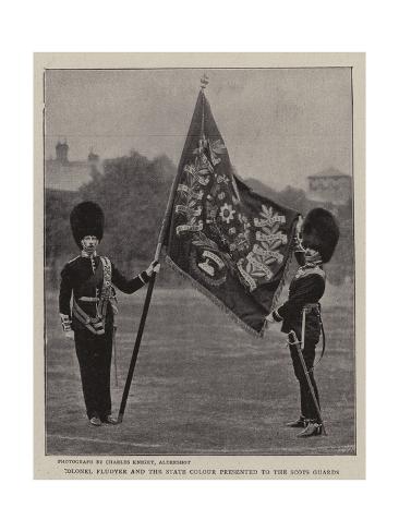 Colonel Fludyer And The State Colour Presented To The Scots Guards