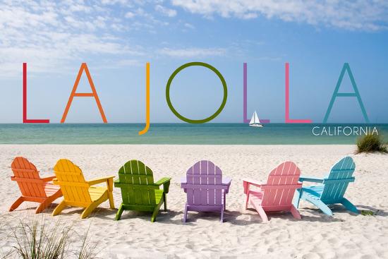 La Jolla California Colorful Beach Chairs Wall Mural By Lantern