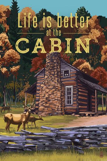 Life Is Better At The Cabin National Park Wpa Sentiment Plastic