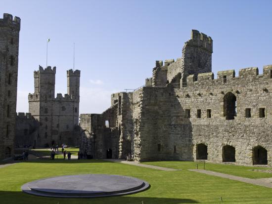 Gwynedd Caernarvon Inside The Walls Of Caernarvon Castle Wales