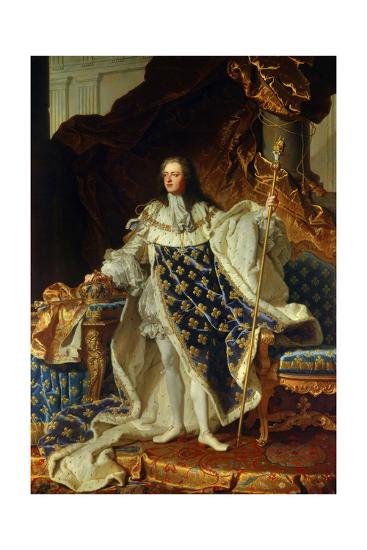 King Louis XV of France in Coronation Robe. 1730 Giclee Print by Hyacinthe Rigaud at www.bagsaleusa.com