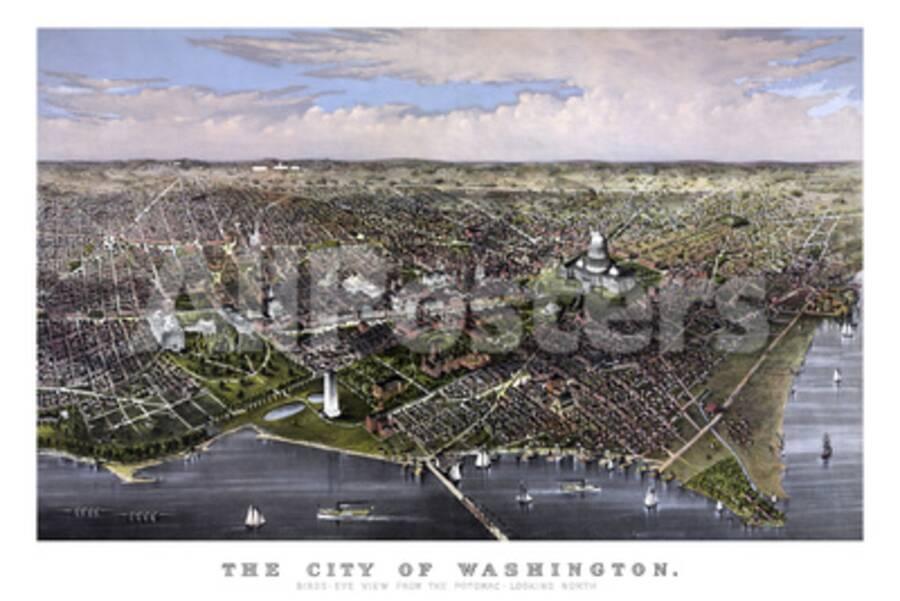 Vintage Print Of Washington D C Poster By Stocktrek Images At