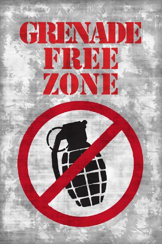 'Jersey Shore Grenade Free Zone Gray TV' Print