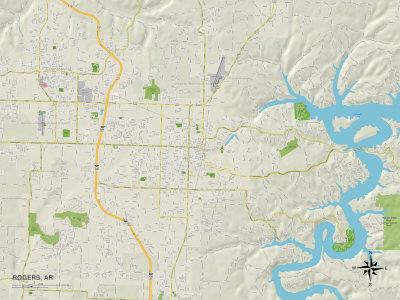 'Political Map of Rogers, AR' Prints | AllPosters.com