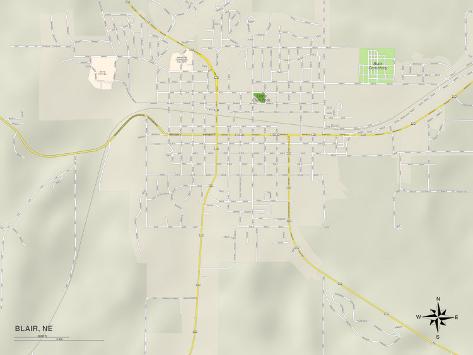 Political Map of Blair, NE Poster at