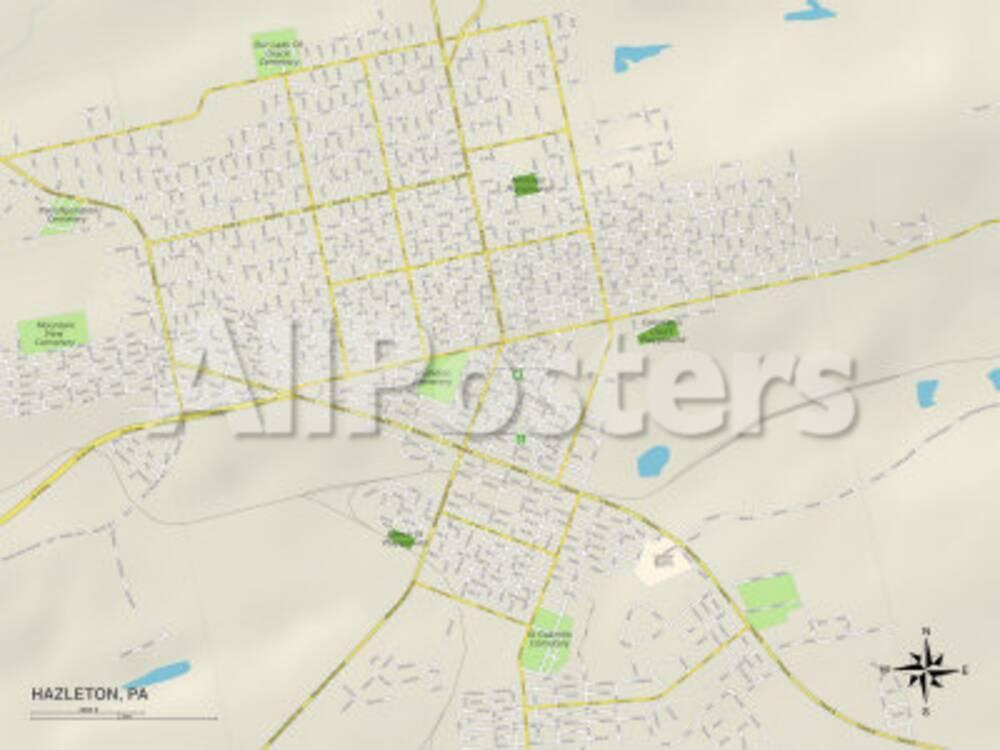 Political Map of Hazleton, PA Posters at AllPosters.com