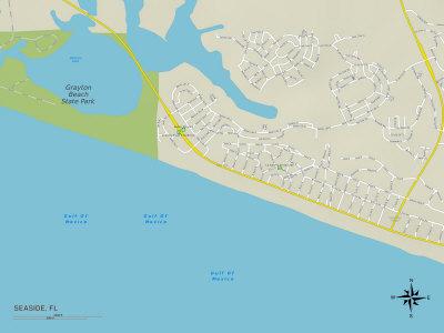 'Political Map of Seaside, FL' Prints | AllPosters.com