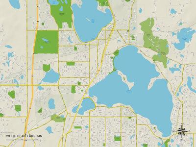 'Political Map of White Bear Lake, MN' Posters | AllPosters.com