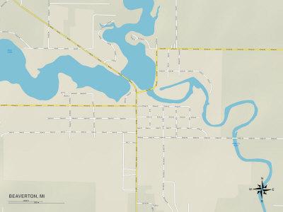 'Political Map of Beaverton, MI' Prints - | AllPosters.com