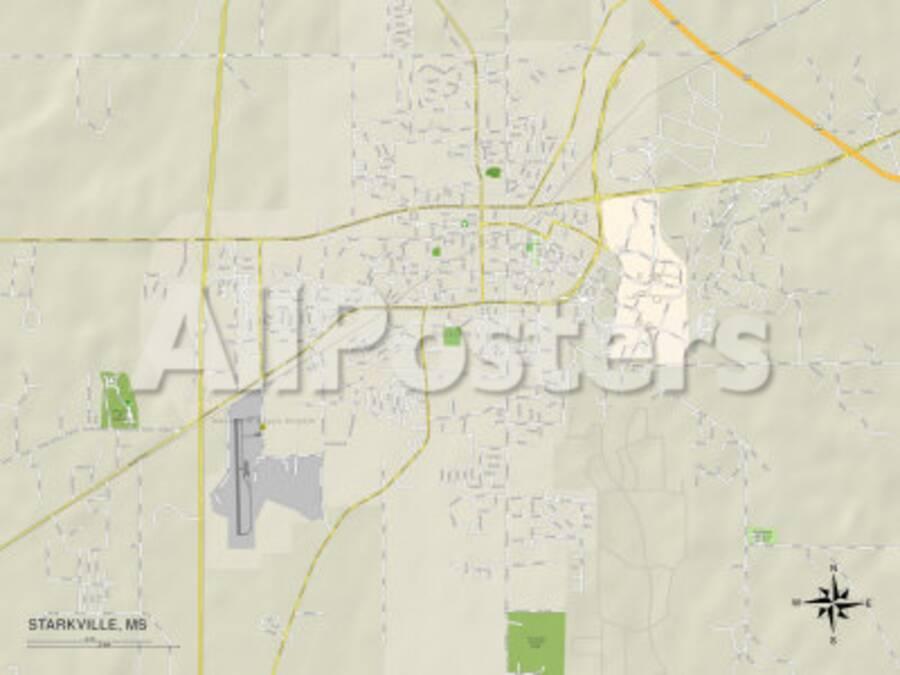 Political Map Of Starkville Ms Posters At Allposters Com