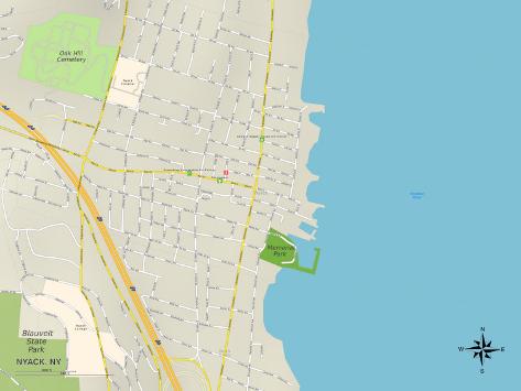 39 Political Map of Nyack NY 39 Art - U G PYB0XG0