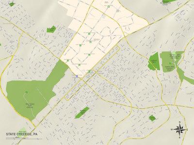 'Political Map of State College, PA' Posters | AllPosters.com