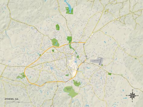 39 Political Map of Athens GA 39 Poster - U G PYB2NP0 