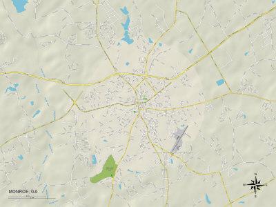 'Political Map of Monroe, GA' Prints - | AllPosters.com