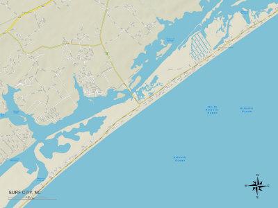 'Political Map of Surf City, NC' Posters | AllPosters.com
