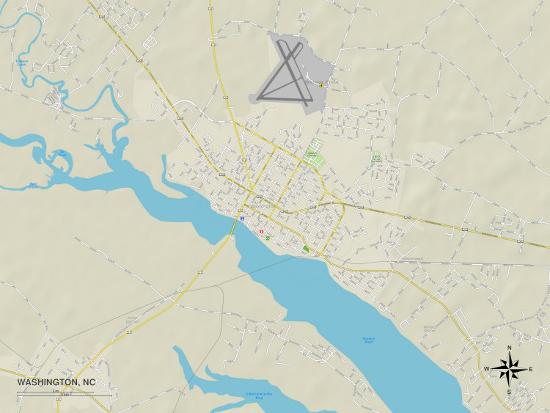 'Political Map of Washington, NC' Print | AllPosters.com