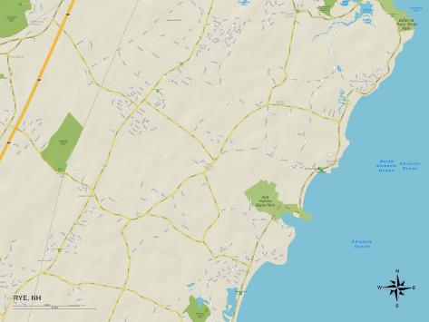 'Political Map of Rye, NH' Art