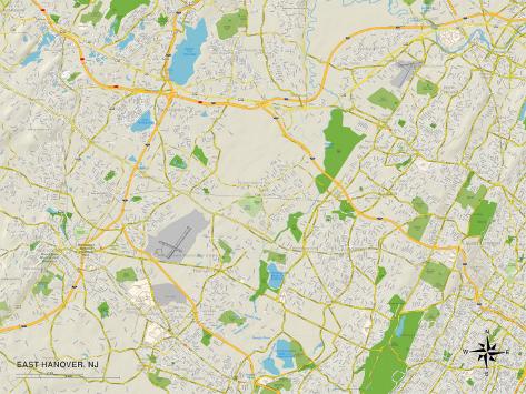 'Political Map of East Hanover, NJ' Posters -  AllPosters.com