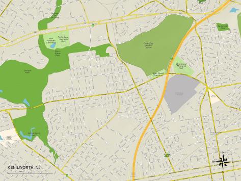 'Political Map of Kenilworth, NJ' Posters