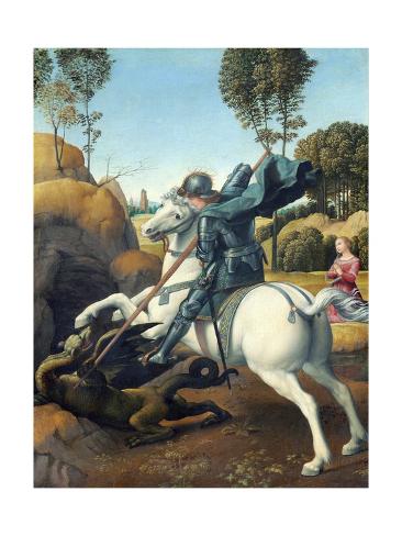 Saint George and the Dragon poster ROWPP031 Art Print A4 A3 A2 A1