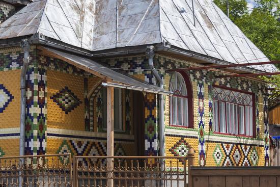 Romania Maramures Region Rona De Jos Ornate Tiled House Photographic Print Walter Bibikow Allposters Com