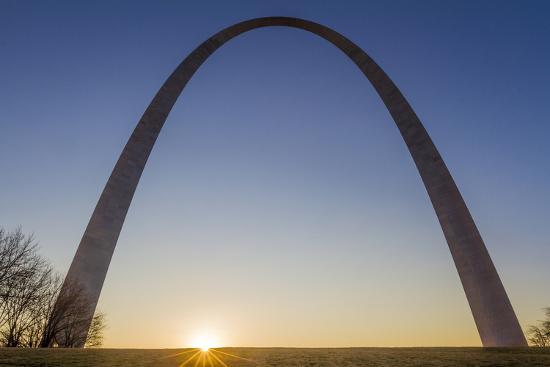 The Gateway Arch in St. Louis, Missouri at Sunrise. Jefferson Memorial Photographic Print by ...