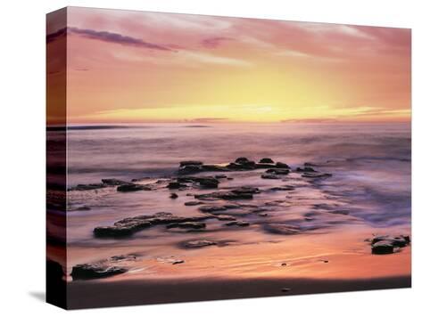 California San Diego Sunset Cliffs Tide Pools Reflecting The Sunset