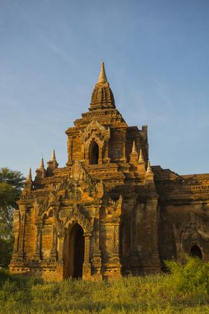 'Myanmar. Bagan. Red Brick Temple Glows in the Late ...