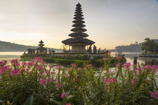Indonesia Bali Sunrise Ulun Danu Temple In Lake Bratan Photo By