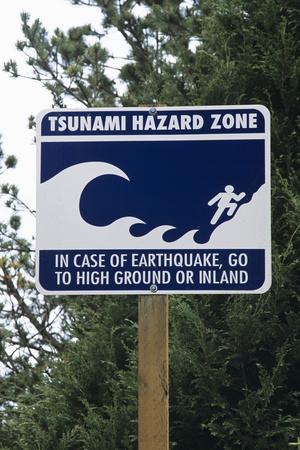 Tsunami Warning Sign Photographic Print by Alan Sirulnikoff at AllPosters.com