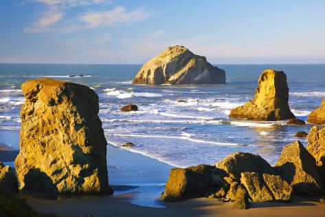 Rock Formations At Low Tide Bandon Beach Oregon Coast Pacific Northwest Pacific Ocean