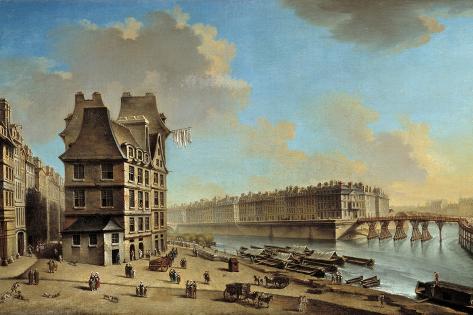 The Quai De La Greve And The Ile St Louis From The Place De Greve By Nicolas Raguenet