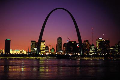 St. Louis Skyline including Gateway Arch Photographic Print at 0