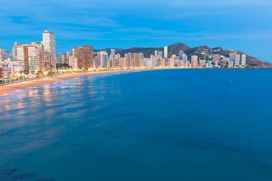 Benidorm Sunset Alicante Playa De Levante Beach In Spain Valencian