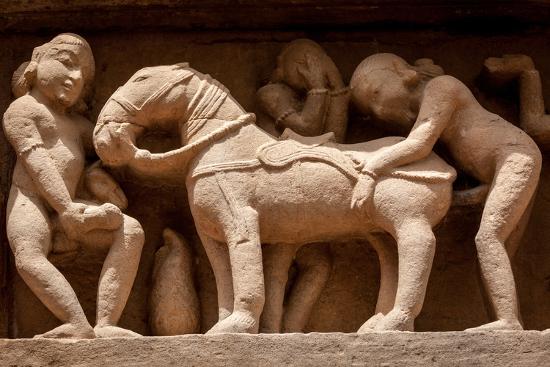 Famous Erotic Stone Carving Bas Relieves Lakshmana Temple Khajuraho India Unesco World Heritage Famous Erotic Stone Carving Bas Relieves Lakshmana Temple Khajuraho India Unesco World Heritage